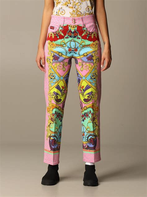 women versace jean couture silk blue and green pants|Versace Jeans Couture official site.